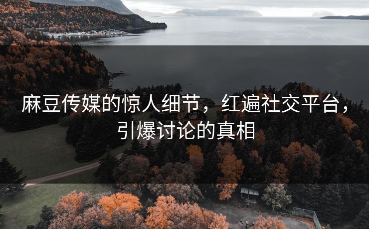 麻豆传媒的惊人细节，红遍社交平台，引爆讨论的真相