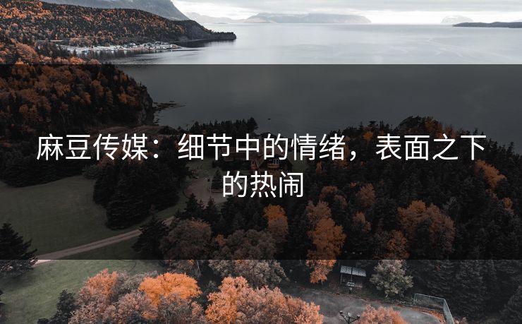麻豆传媒:细节中的情绪,表面之下的热闹